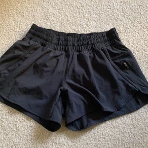 Black lululemon long shorts.